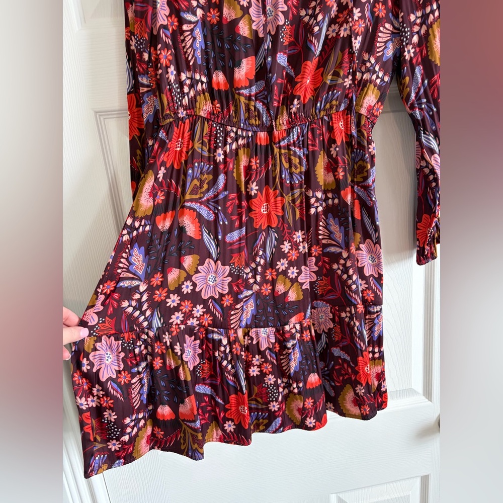 LOFT Multicolor Floral Long Sleeve Dress - Picture 2 of 6